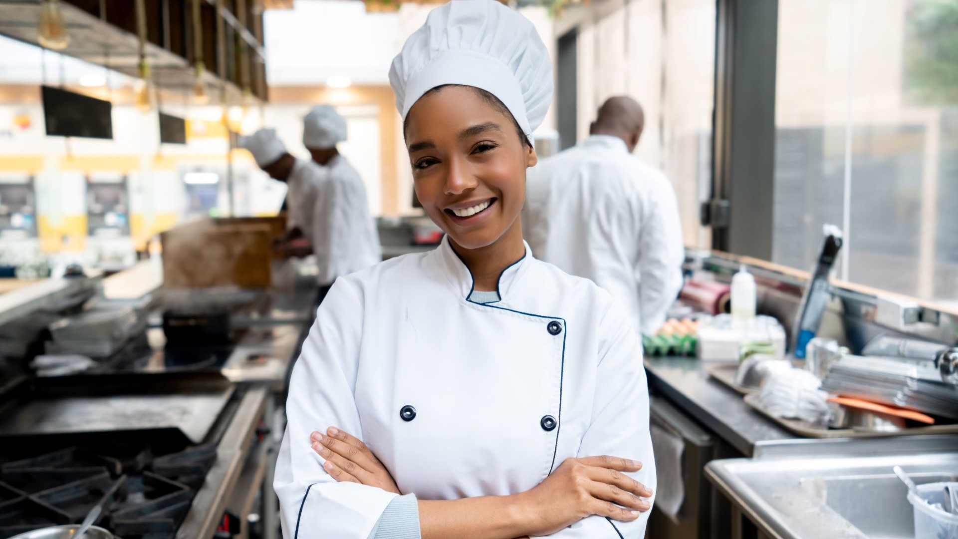 chef in hotel restaurant kitchen